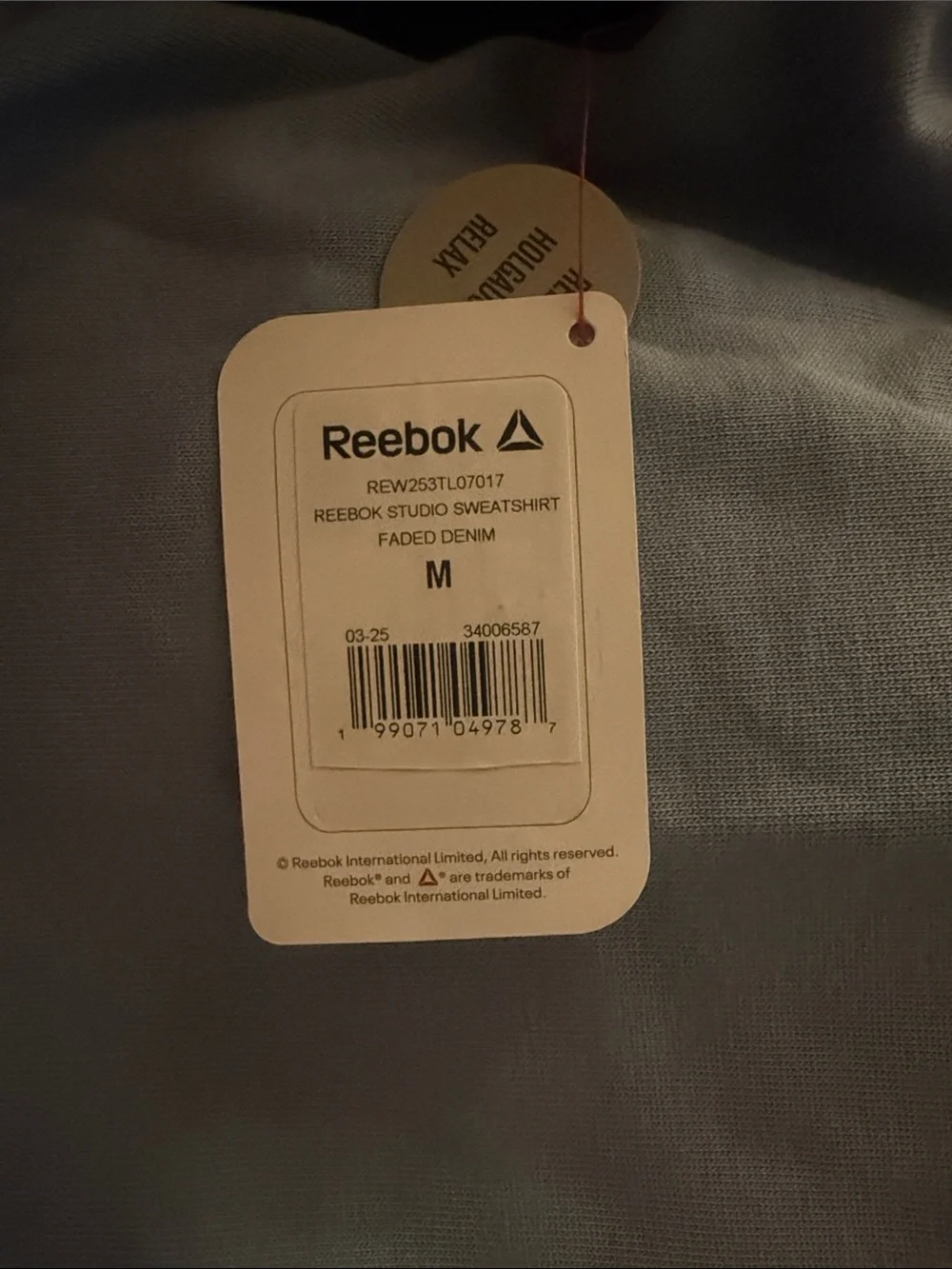 Reebok Women's Dusty Blue Off-Shoulder Pullover Sweatshirt